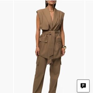 JLUXLABEL Jeanie Belted Vest-Small